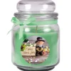 HS Candle Duftkerze & Glas Neujahr Grün Bonbon 70h
