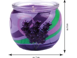 HS Candle Duftkerze Motiv 6er Pack Lavendel
