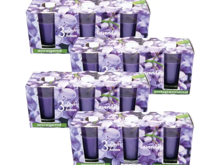 HS Candle Duftkerzen Classic 12er Pack Lavendel