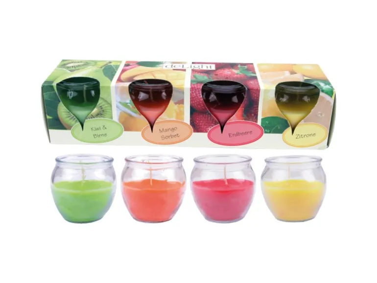 HS Candle Duftkerzen Selection 4 Kerzen Mix Fruit Selection