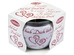 HS Candle Duftkerzen Sprüche 6er Pack Ich Liebe Dich