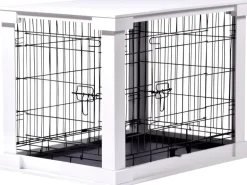 Hundebox Indoor mit Tischoberfläche 83 x 55 x 59 cm Weiß