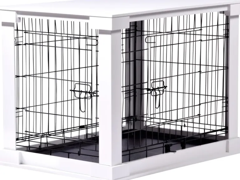 Hundebox Indoor mit Tischoberfläche 83 x 55 x 59 cm Weiß
