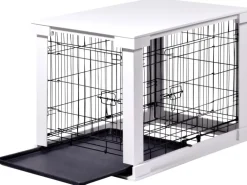 Hundebox Indoor mit Tischoberfläche 83 x 55 x 59 cm Weiß