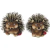 Igel aus Keramik mit Stoff 6-7 cm Braun-Rot