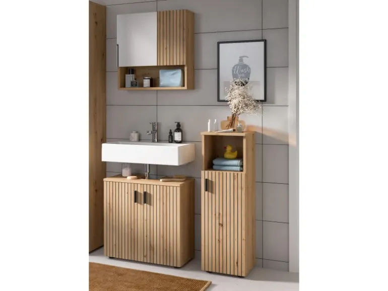 Inn.Furn Badezimmer Kommode in Eiche 30 x 95 cm Livia