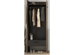 Inn.Furn Garderobe Salud in Grau und Nox Eiche 70 x 189 cm Salud
