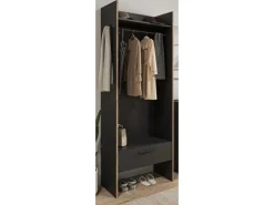 Inn.Furn Garderobe Salud in Grau und Nox Eiche 70 x 189 cm Salud