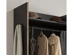 Inn.Furn Garderobe Salud in Grau und Nox Eiche 70 x 189 cm Salud