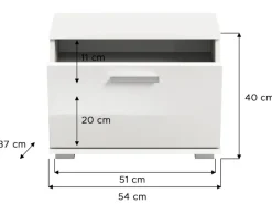 Inn.Furn Garderobe Set Weiß Hochglanz 4-teilig 165 cm Viel Stauraum Grazie