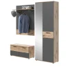 Inn.Furn Garderoben-Set Eiche Grau 3-teilig 175 cm mit Soft-Close Tomaso