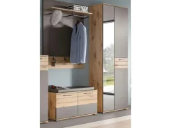 Inn.Furn Garderoben-Set Eiche Grau 3-teilig 175 cm mit Soft-Close Tomaso