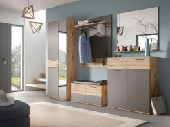 Inn.Furn Garderoben-Set Eiche Grau 3-teilig 175 cm mit Soft-Close Tomaso