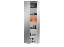 Inn.Furn Garderoben-Set 4-teilig Weiß Hochglanz 212 cm mit Spiegel SystemX