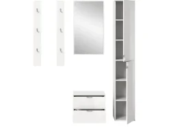 Inn.Furn Garderoben-Set 5-teilig in Weiß Hochglanz 153 cm SystemX