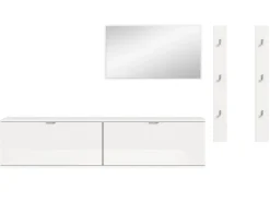 Inn.Furn Garderoben-Set 5-teilig in Weiß Hochglanz 238 cm SystemX
