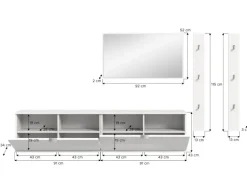 Inn.Furn Garderoben-Set 5-teilig in Weiß Hochglanz 238 cm SystemX