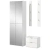 Inn.Furn Garderoben-Set 4-teilig in Weiß Hochglanz 128 cm SystemX