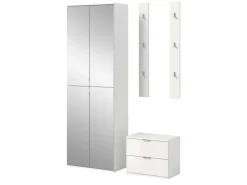 Inn.Furn Garderoben-Set 4-teilig in Weiß Hochglanz 128 cm SystemX