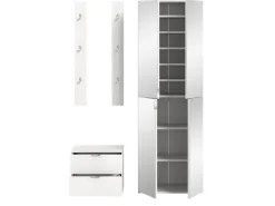 Inn.Furn Garderoben-Set 4-teilig in Weiß Hochglanz 128 cm SystemX