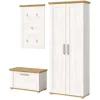 Inn.Furn Garderoben-Set 3-teilig Weiß Lärche 175 cm Landhaus-Stil Mirano