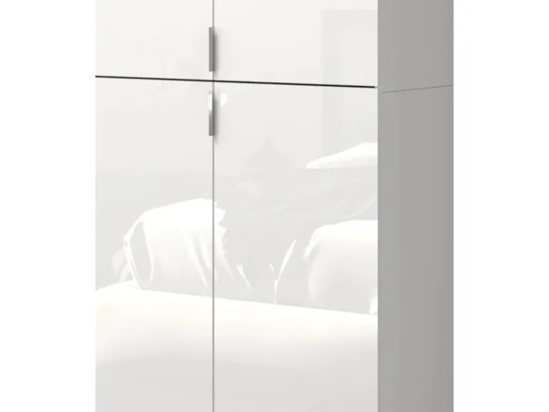 Inn.Furn Garderoben-Set 4-teilig in Weiß Hochglanz 117 cm SystemX