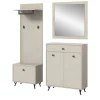 Inn.Furn Garderoben-Set 4-teilig Sand 195 cm mit Fräsungen Apunti