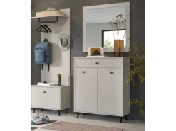 Inn.Furn Garderoben-Set 4-teilig Sand 195 cm mit Fräsungen Apunti