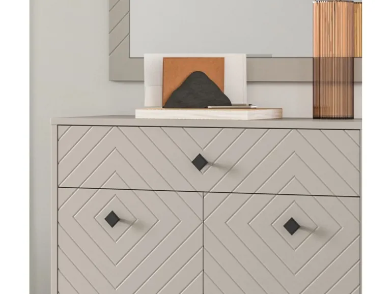 Inn.Furn Garderoben-Set 4-teilig Sand 195 cm mit Fräsungen Apunti