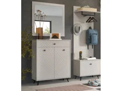 Inn.Furn Garderoben-Set 4-teilig Sand 195 cm mit Fräsungen Apunti