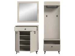 Inn.Furn Garderoben-Set 4-teilig Sand 195 cm mit Fräsungen Apunti