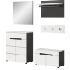Inn.Furn Garderoben-Set 5-teilig in Weiß und Grau 175 cm Cooper