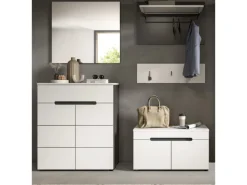 Inn.Furn Garderoben-Set 5-teilig in Weiß und Grau 175 cm Cooper