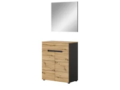 Inn.Furn Garderoben-Set 2-teilig Eiche Grau 80 cm mit Soft-Close Cooper