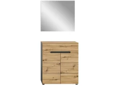 Inn.Furn Garderoben-Set 2-teilig Eiche Grau 80 cm mit Soft-Close Cooper