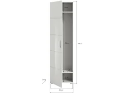 Inn.Furn Garderoben-Set 3-teilig Weiß Hochglanz 180 cm mit 13 Fächern Grazie