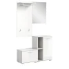 Inn.Furn Garderoben-Set 4-teilig Weiß Hochglanz 110 cm Grazie