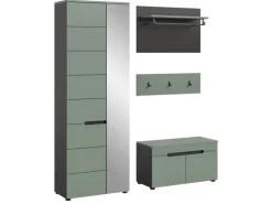 Inn.Furn Garderoben-Set 4-teilig in Salbei und Grau 160 cm Cooper