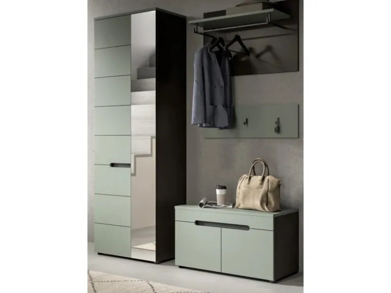 Inn.Furn Garderoben-Set 4-teilig in Salbei und Grau 160 cm Cooper