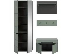 Inn.Furn Garderoben-Set 4-teilig in Salbei und Grau 160 cm Cooper