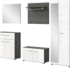 Inn.Furn Garderoben-Set 5-teilig Weiß Hochglanz Grau 250 cm Rumba