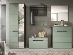 Inn.Furn Garderoben-Set 6-teilig in Salbei und Grau 255 cm Cooper