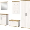 Inn.Furn Garderoben-Set 5-teilig Weiß Lärche 285 cm Landhaus-Stil Mirano
