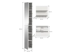 Inn.Furn Garderoben-Set 3-teilig in Weiß Hochglanz 97 cm SystemX