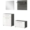 Inn.Furn Garderoben-Set 4-teilig Weiß Hochglanz Grau 175 cm Rumba
