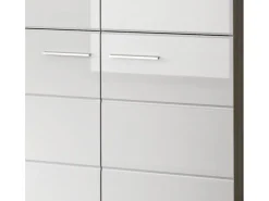 Inn.Furn Garderoben-Set 4-teilig Weiß Hochglanz Grau 175 cm Rumba