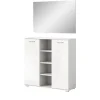 Inn.Furn Garderoben-Set 2-teilig Weiß Hochglanz 110 cm mit 10 Fächern Grazie