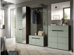 Inn.Furn Garderoben-Set 4-teilig in Salbei und Grau 175 cm Cooper