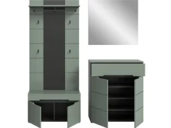 Inn.Furn Garderoben-Set 4-teilig in Salbei und Grau 175 cm Cooper
