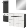 Inn.Furn Garderoben-Set 3-teilig in Weiß und Grau 180 cm Cooper